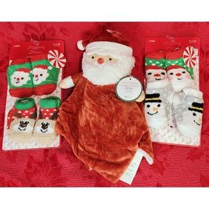 Newborn 3 Months Christmas Socks Santa Plush Stocking Stuffers‎